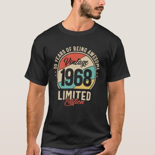 Vintage 1968 - 56ste verjaardag t-shirt (Voorkant)