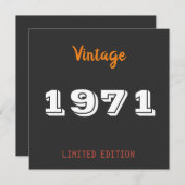Vintage 1971 limited edition 55th Birthday Gift Kaart (Voorkant / Achterkant)