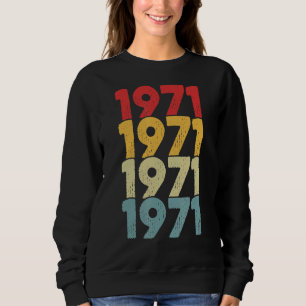 Vintage 1971 Verjaardag Mannen Vrouwen Retro Legen Trui