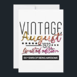 Vintage 1972 50 Years Old Gifts 50Th Birthday Gift Save The Date<br><div class="desc">Vintage 1972 50 Years Old Gifts 50Th Birthday Gift in pink and gold gradient covu with texture text. Design Phrase is Vintage August 1972 Limited Edition,  50 Years Of Being Awesome. 50th birthday design makes an excellence gift for a friend,  familiy member,  or coworker. Great for your b-day party.</div>