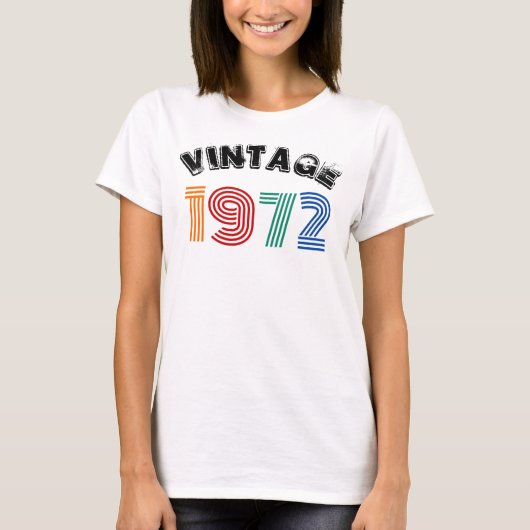 Vintage 1972 52e verjaardag t-shirt (Voorkant)