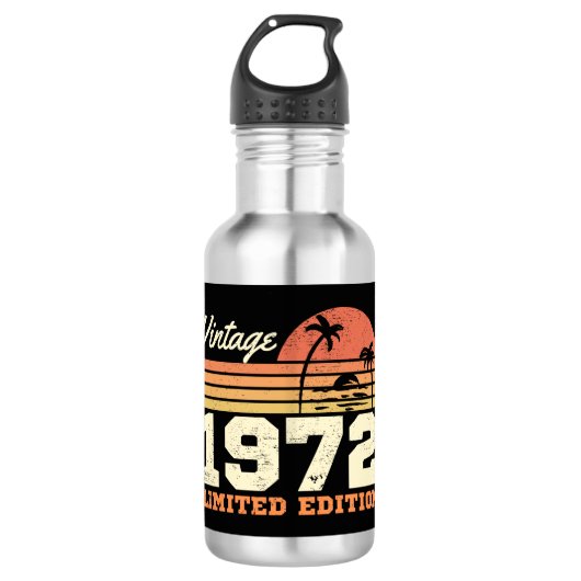 Vintage 1972 52e verjaardag waterfles  (Voorkant)