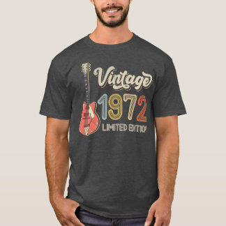 Vintage 1972 Guitar lovers 50th Birthday Electric  T-shirt