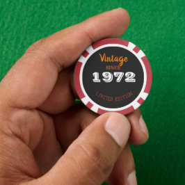 Vintage 1972 jaar limited edition Verjaardag Poker Chips