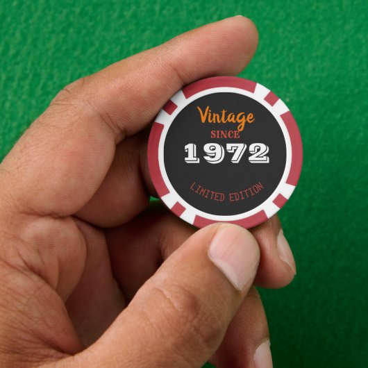 Vintage 1972 jaar limited edition Verjaardag Poker Chips (Hand)