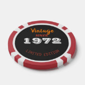 Vintage 1972 jaar limited edition Verjaardag Poker Chips (Enkel)