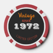 Vintage 1972 jaar limited edition Verjaardag Poker Chips (Achterkant)