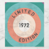 Vintage 1972 Limited Edition 54e verjaardag Wijn Etiket (Enkel label)