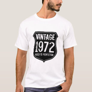 Vintage 1972 t-shirt voor mannen verouderd tot in