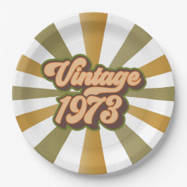 Vintage 1973 50e verjaardag papieren borden bordje