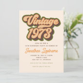 Vintage 1973 uitnodiging 50e verjaardag (Staand voorkant)