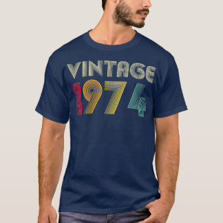 Vintage 1974 47e verjaardag Mannen met wiet retro  T-shirt