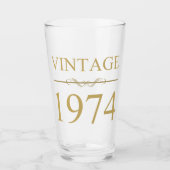 Vintage 1974 50ste verjaardag glas (Voorkant)