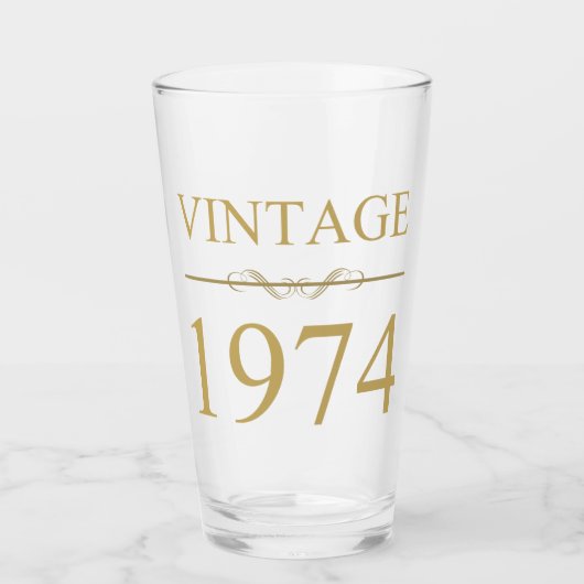 Vintage 1974 50ste verjaardag glas (Voorkant)