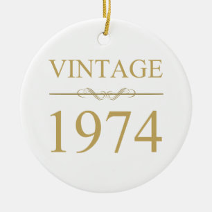 Vintage 1974 50ste verjaardag keramisch ornament