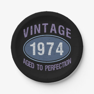 Vintage 1974 50ste verjaardag papieren bordje