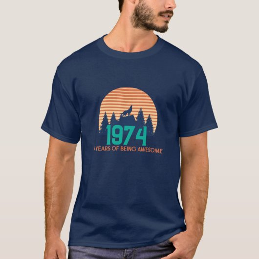 Vintage 1974 50ste verjaardag t-shirt (Voorkant)