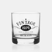 Vintage 1974 50ste verjaardag whisky glas (Voorkant)