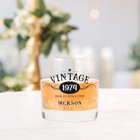 Vintage 1974 50ste verjaardag whisky glas (Insitu (Huwelijk))