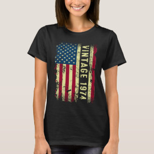 Vintage 1974 Amerikaanse vlag 49 Jaar Oud 49e Gebo T-shirt