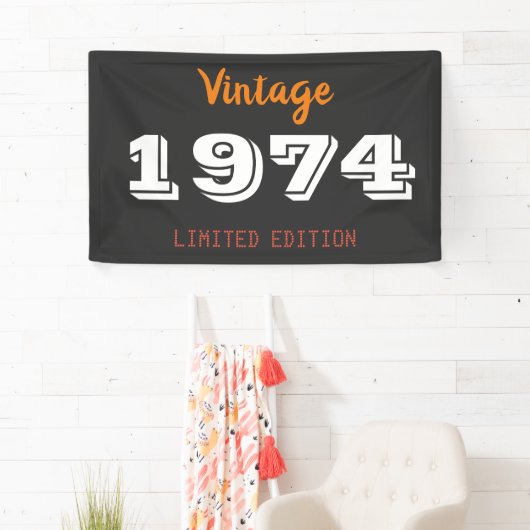 Vintage 1974 Beperkte Editie Banner – Retro 52nd (Insitu)