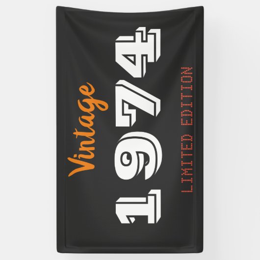Vintage 1974 Beperkte Oplage Banner – Retro 52nd (Verticaal)