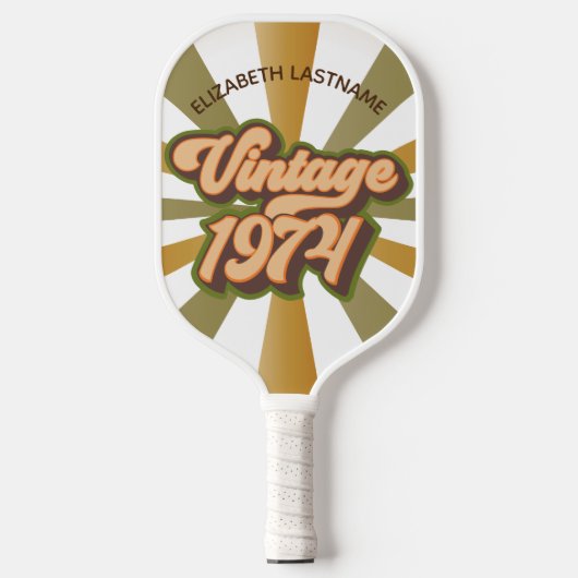 Vintage 1974 Custom Naam Pickleball Paddle (Voorkant)