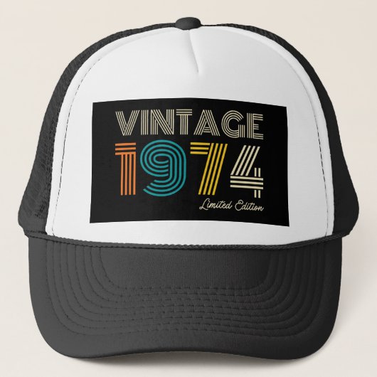Vintage 1974 Limited Edition 50th Birthday Trucker Pet (Voorkant)