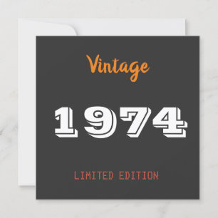 Vintage 1974 Limited Edition 52e verjaardag Kaart