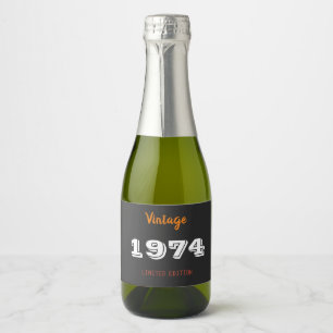 Vintage 1974 Wijnlabel – 52ste verjaardag editie Sparkling Wijnetiket