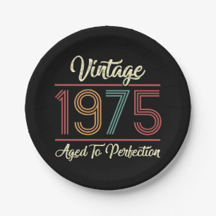 Vintage 1975 50ste verjaardag papieren bordje