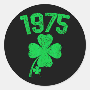 Vintage 1975 50ste verjaardag St. Patricks Day Sha Ronde Sticker