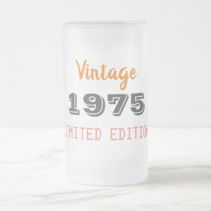Vintage 1975 Bevroren Bierglas – Cadeau voor 50ste Matglas Bierpul