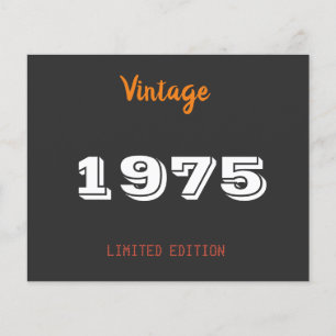 Vintage 1975 jaar beperkte editie 50th Verjaardag