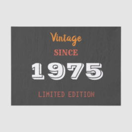 Vintage 1975 jaar beperkte editie 50th Verjaardag Tissuepapier