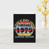 Vintage 1975 Limited Edition 50-year-old 50th Birt Kaart (Gele Bloem)
