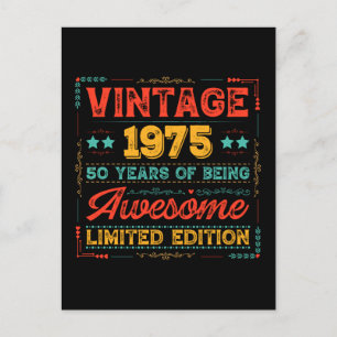 Vintage 1975 Made in 1975 50ste verjaardag 50 jaar Feestdagenkaart