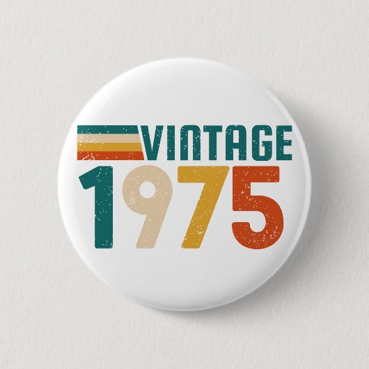 VINTAGE 1975 RONDE BUTTON 5,7 CM (Voorkant)