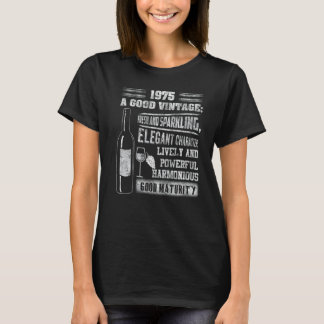 Vintage 1975 voor mannen Verjaardagswijn T-shirt