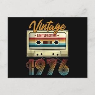 Vintage 1976 45e verjaardag cassettebandje Verjaar Briefkaart