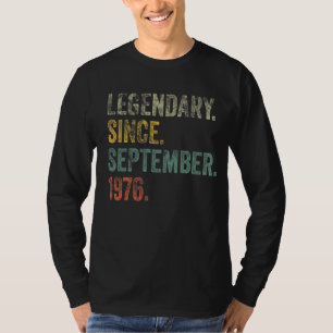 Vintage 1976 46e verjaardag Legenda sinds septembe T-shirt