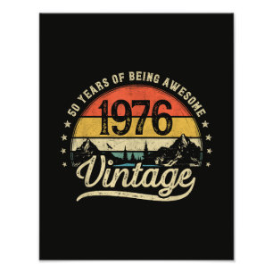 Vintage 1976 50 Jaar Oud 50ste Verjaardag Foto Afdruk
