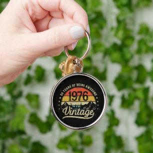 Vintage 1976 50 Jaar Oud 50ste Verjaardag Sleutelhanger