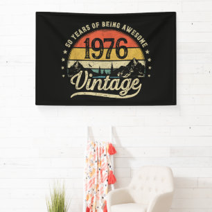 Vintage 1976 50 Jaar Oud 50ste Verjaardag Spandoek