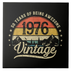 Vintage 1976 50 Jaar Oud 50ste Verjaardag Tegeltje