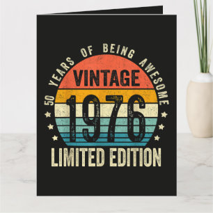 Vintage 1976 50e verjaardag Geboren in 1976 Kaart