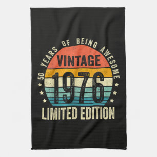 Vintage 1976 50e verjaardag Geboren in 1976 Theedoek