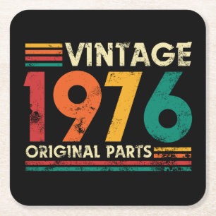Vintage 1976 50e verjaardag kartonnen onderzetters