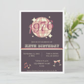 Vintage 1976 50e verjaardagsfeest Uitnodiging (Staand voorkant)