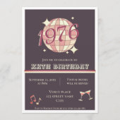 Vintage 1976 50e verjaardagsfeest Uitnodiging (Voorkant)
